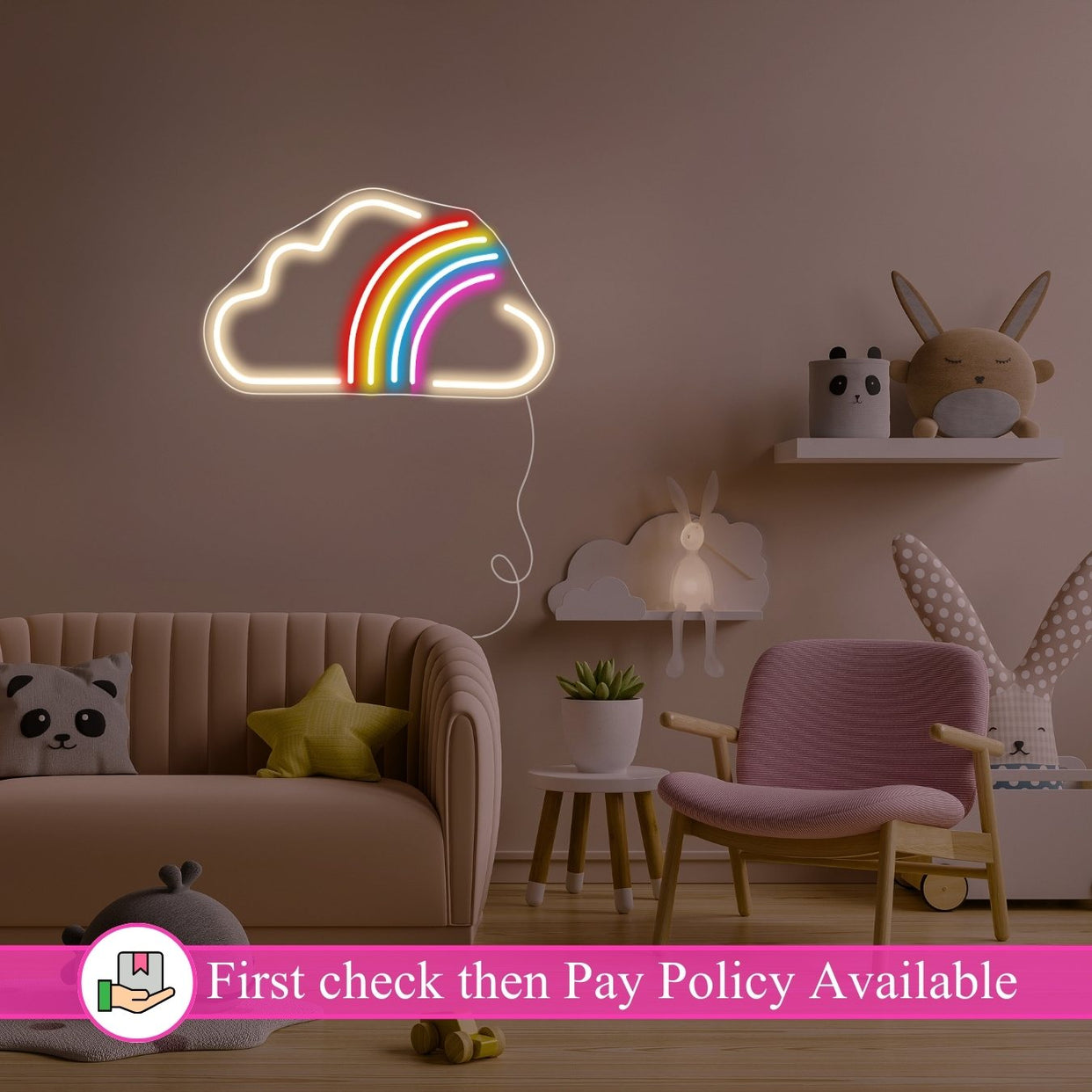 Rainbow Cloud Neon Sign
