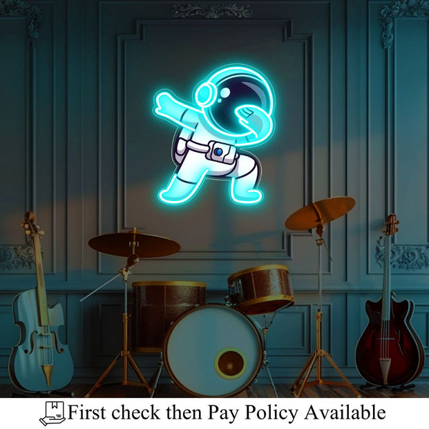 Astronaut Dabbing UV Neon Sign
