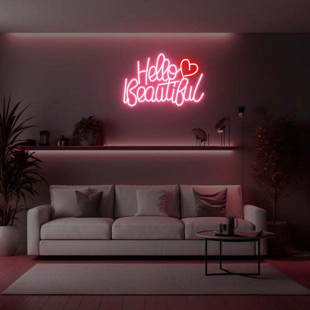 Hello Beautiful Neon Sign