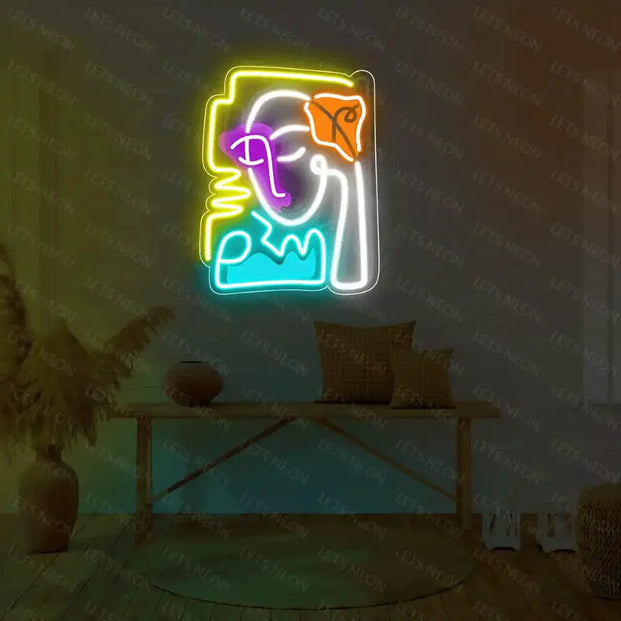 Abstract Face UV Neon Sign Lets Neon