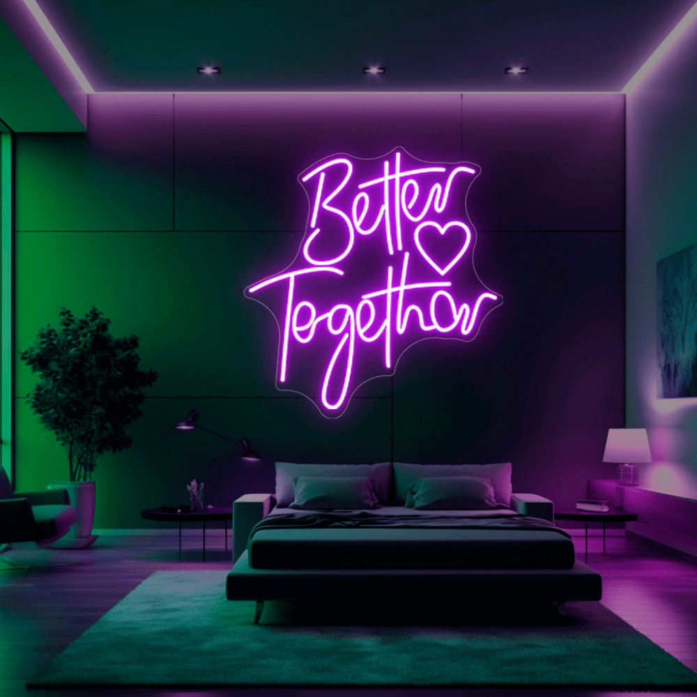 Better Together With Heart Neon Sign