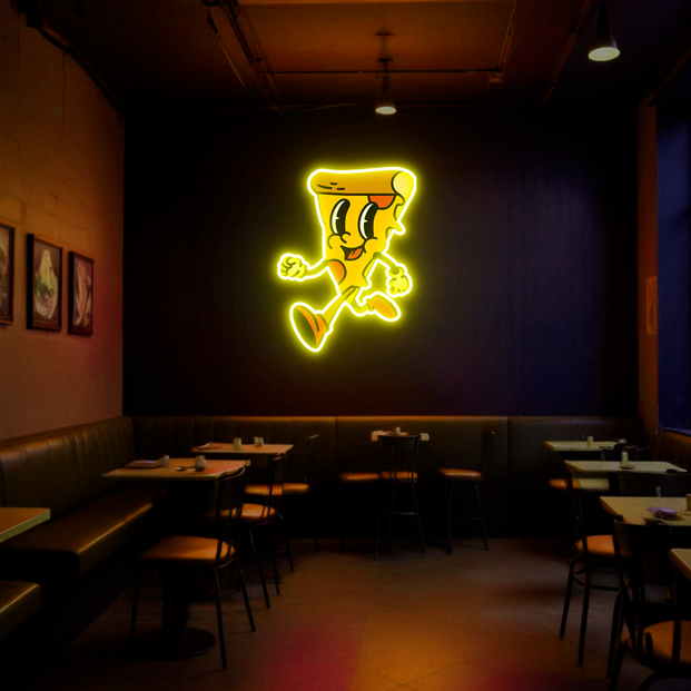 Pizza Face UV Neon Sign