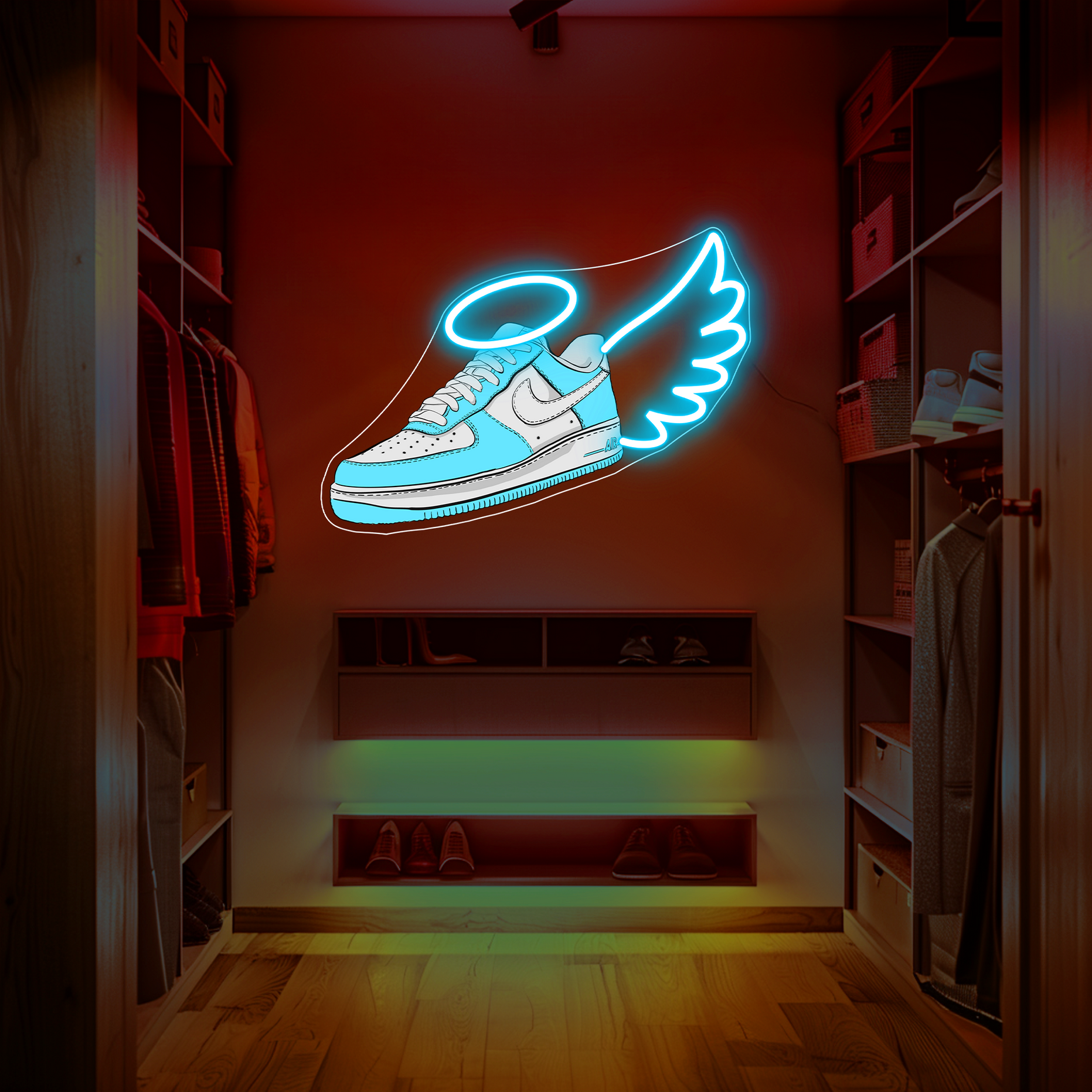 Angel Wing Shoe UV Neon Sign