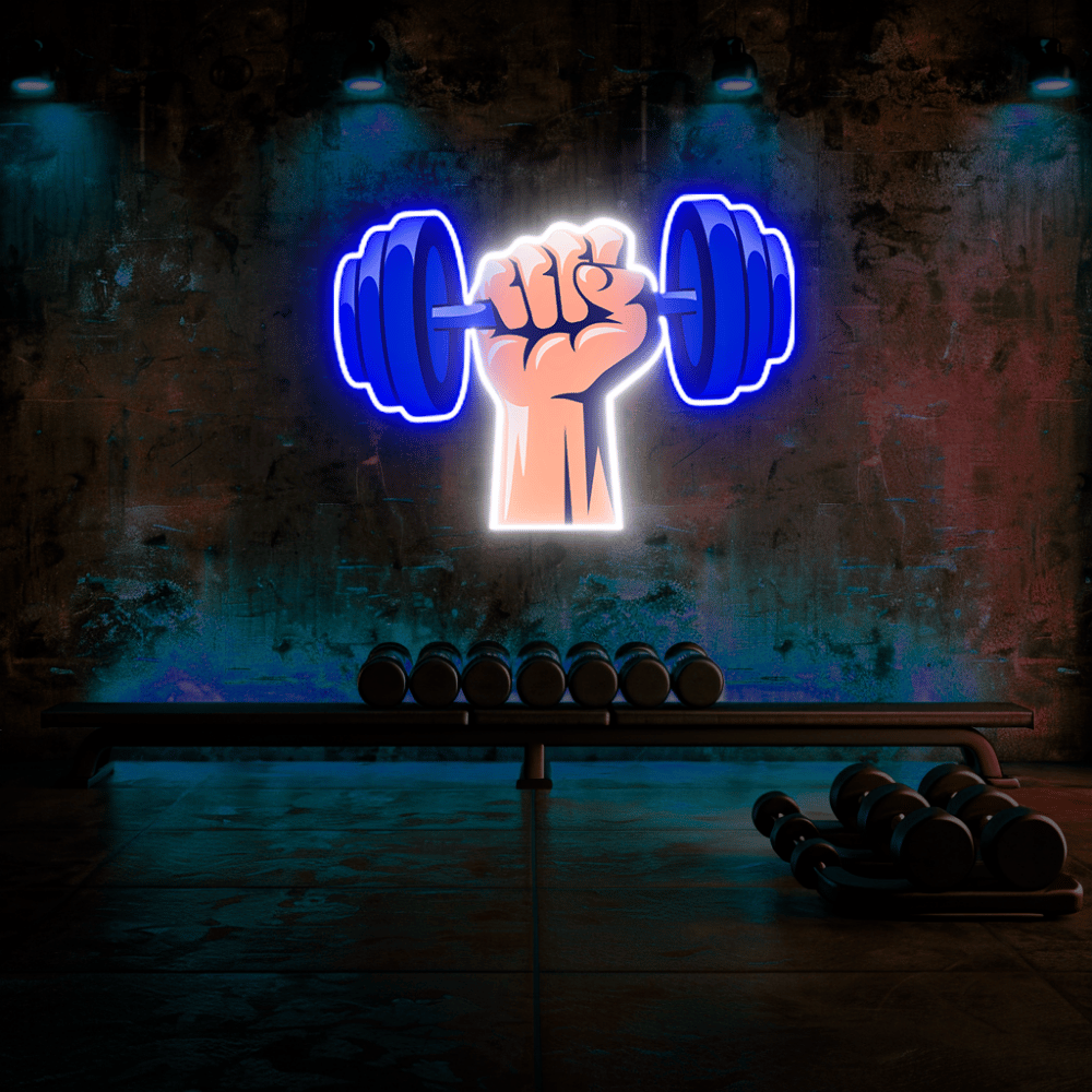 Dumbell UV Neon Sign